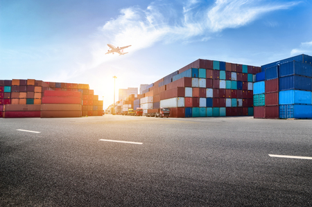 Industrial port and container yardのeditorial素材