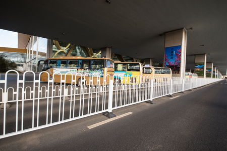 Bus station at an airportのeditorial素材
