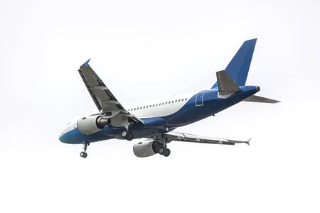 Place flying in sunset skyのeditorial素材