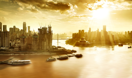 Beautiful city scenery, in Chongqing, Chinaの写真素材
