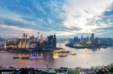 Beautiful city scenery, in Chongqing, Chinaの写真素材