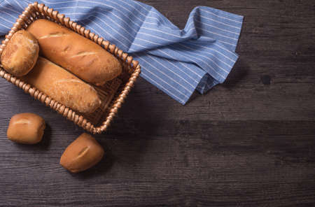 Rye sliced bread on the tableの写真素材