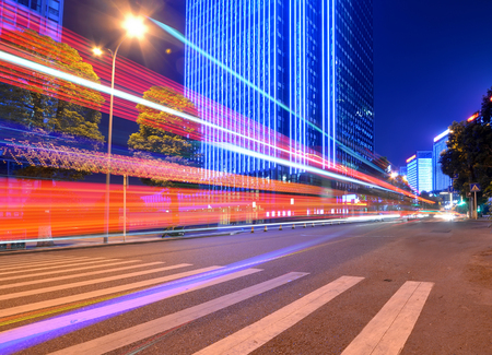 Motion speed effect with City Nightの写真素材