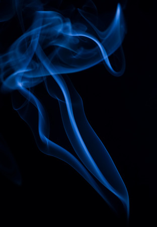 White smoke collection on black backgroundの写真素材