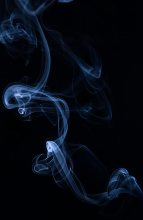 White smoke collection on black backgroundの写真素材