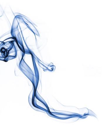 blue smoke collection on white backgroundの写真素材
