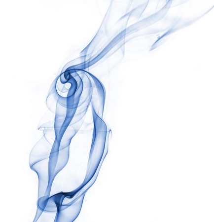 blue smoke collection on white backgroundの写真素材
