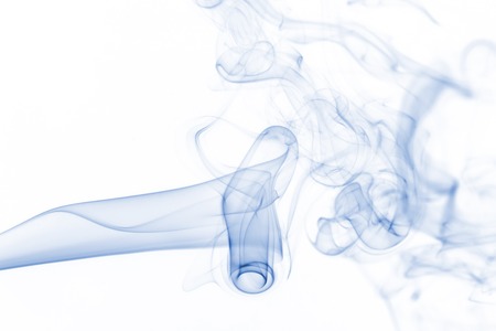 blue smoke collection on white backgroundの写真素材