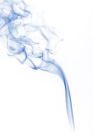 blue smoke collection on white backgroundの写真素材