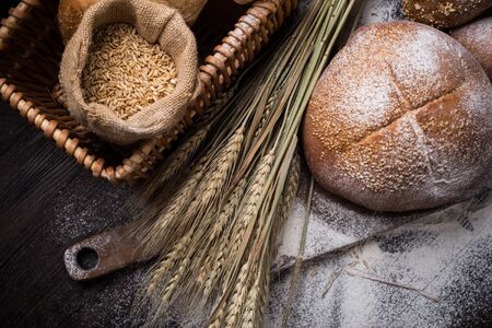 Rye sliced bread on the table