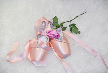 Ballet slippers and violinの写真素材