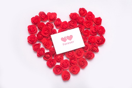 Heart of red rosesの写真素材