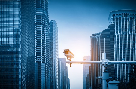 security camera and urban videoの写真素材