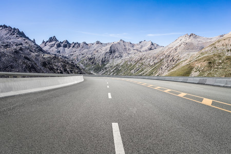 Highways and distant mountainsの写真素材