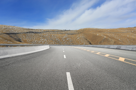 Highways and distant mountainsの写真素材