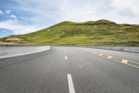 Highways and distant mountainsの写真素材