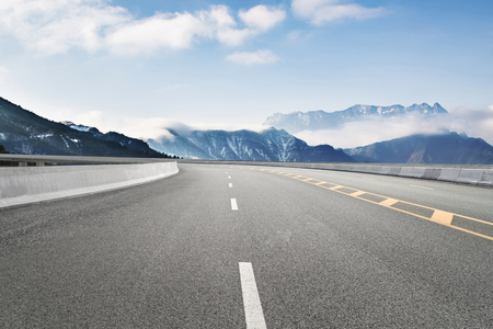 Highways and distant mountainsの写真素材