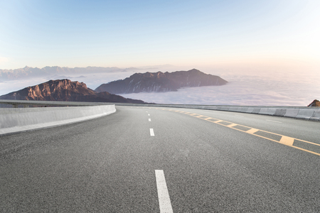 Highways and distant mountainsの写真素材