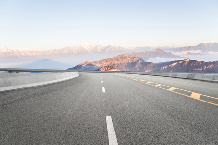 Highways and distant mountainsの写真素材