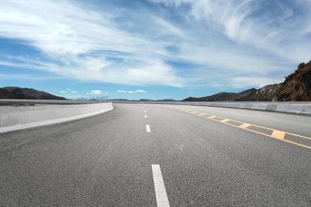 Highways and distant mountainsの写真素材