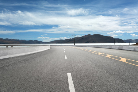 Highways and distant mountainsの写真素材