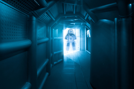 Sci-fi Scenes, Metal Channels in Spacecraftの写真素材