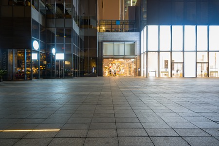 Shopping mall building at night, Chongqing Financial City, Chinaのeditorial素材