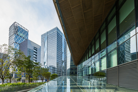 The skyscraper is in shenzhen, Chinaのeditorial素材