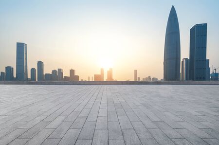 Citizen Center Square and Modern Urban Architecture in Shenzhen, Chinaの写真素材