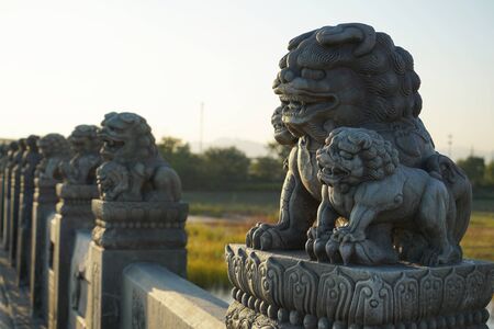 Lions stone sculpture
