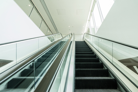 The escalator is in the mallのeditorial素材