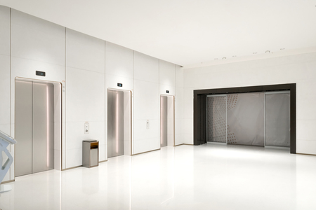 The elevator entrance is in the shopping mallのeditorial素材