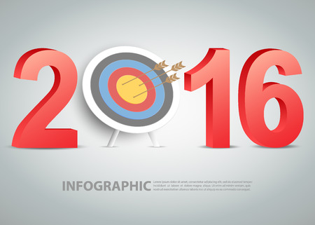 The goal of new year 2016のイラスト素材