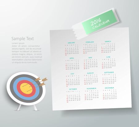 2016 Calendar paper note.のイラスト素材