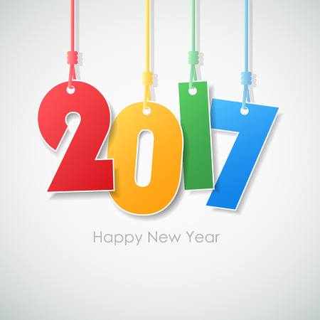 Simple greeting card happy new year 2017. Vector illustration  のイラスト素材