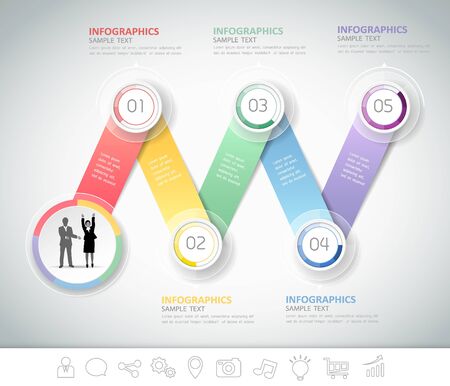 Design Infographic template. can be used for workflow layout, diagram, number options, bussiness conceptのイラスト素材
