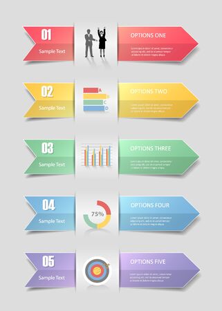Design Infographic 5 steps template for  bussiness conceptのイラスト素材