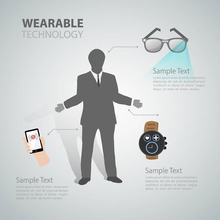 Wearable technology infographicsのイラスト素材