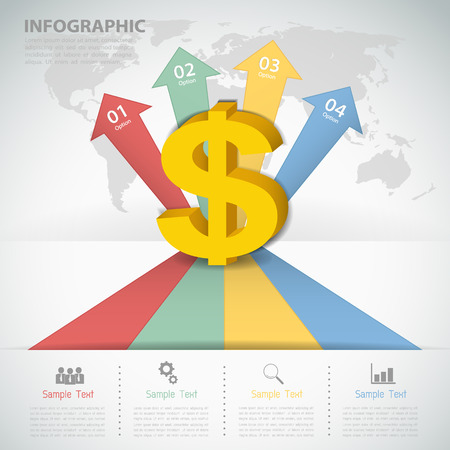 Template for business workflow, infographic のイラスト素材