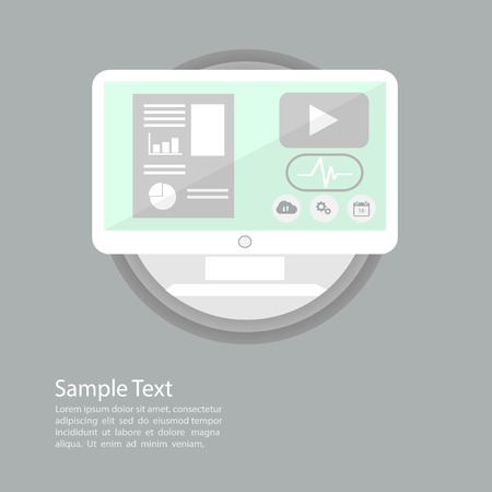computer flat templateのイラスト素材