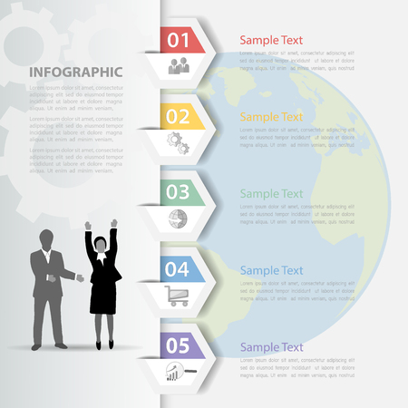 Design template Infographic. Vector illustration can be used for workflow layout, diagram, number optionsのイラスト素材