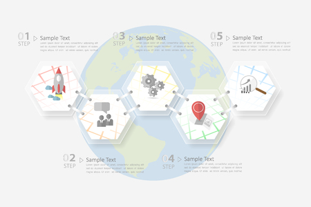 Design clean template infographic. can be used for workflow layout, diagram, number optionsのイラスト素材
