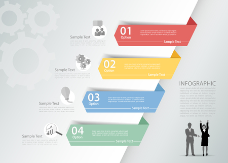 Design clean template infographic. can be used for workflow layout, diagram, number optionsのイラスト素材
