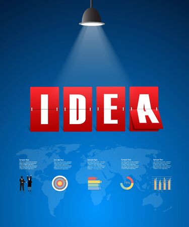 Idea board with icon set for business conceptのイラスト素材