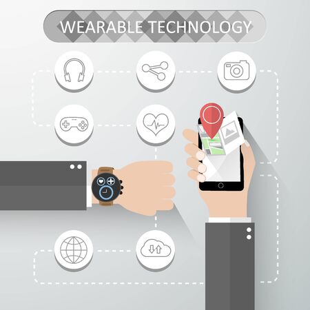 Wearable technology conceptのイラスト素材