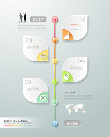 Design business timeline infographic template 5 steps, can be used for workflow layout, diagram, number options, graphic or website layout.のイラスト素材