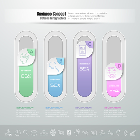 Abstract 3d infographic template 4 steps, for business concept.のイラスト素材