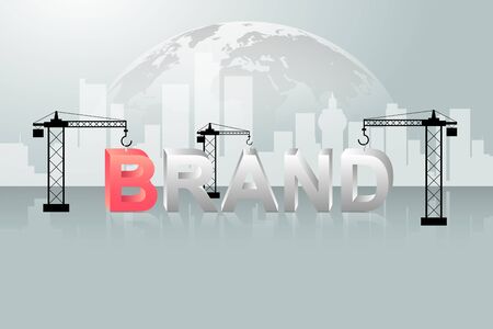 Design brand concept, building brand background, startup and creating brand, vector illustration.のイラスト素材