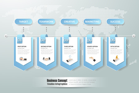 Design business concept infographic, Infographic template, business timeline infographic, vector infographic can be used for workflow layout, diagram, number option.のイラスト素材