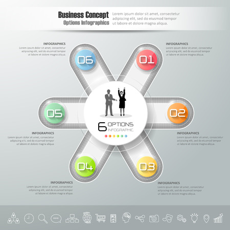 Design circle infographic template, Business concept infographic, vector infographic, Infographics stock can be used for workflow layout, diagram, number option.のイラスト素材